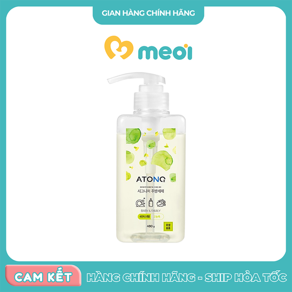 Nước rửa bình đa năng thuần chay đậm đặc Atono2 hương nho mẫu đơn 480g 0M+