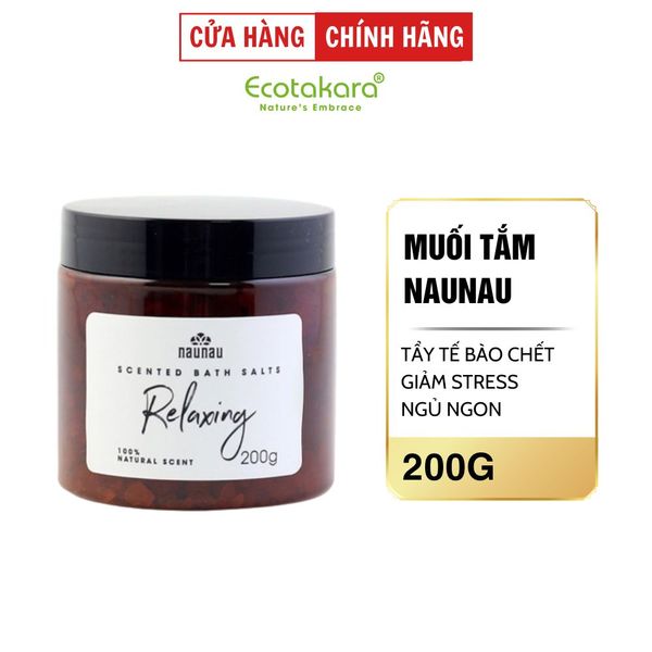 Muối tắm NauNau Bath Salt Relaxing 200g giúp tẩy tế bào chết, giảm stress, mang lại cảm giác tươi tắn, sảng khoái