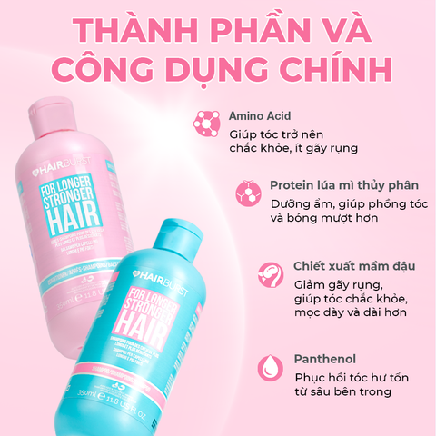 SET GỘI XẢ HAIRBURST SHAMPOO & CONDITION (Dầu Gội 350ml + Dầu Xả 350ml) giúp tóc chắc khỏe, bóng mượt
