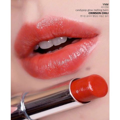 Son dưỡng có màu Hàn Quốc Y.N.M Candy Pop Glow Melting Balm 3g #Crimson Chili/ Đỏ đô