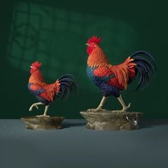 Tượng Đồng Gà Trống Tả Thực - May Mắn Vào Nhà