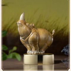 Tượng Đồng Cao Cấp - Tê Giác Sừng Vàng