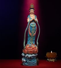 Tượng Quan Thế Âm Chắp Tay Bằng Đồng