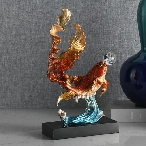Trang Trí Để Bàn - Tượng Cá Vàng Tài Lộc 