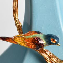 Trang Trí Để Bàn - Bình Hoa Gốm Sứ Men Lam Ngọc