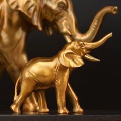 Tượng Đôi Voi Mẹ Con Bằng Đồng