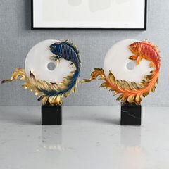 Trang Trí Để Bàn - Đồng Điếu Cá Chép Ngọc