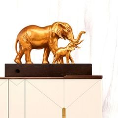 Tượng Đôi Voi Mẹ Con Bằng Đồng