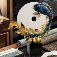Trang Trí Để Bàn - Đồng Điếu Cá Chép Ngọc