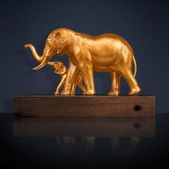 Tượng Đôi Voi Mẹ Con Bằng Đồng