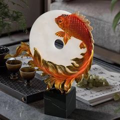 Trang Trí Để Bàn - Đồng Điếu Cá Chép Ngọc