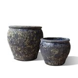  Ceramic Planter with Textured Blue Glaze Finish |  AUV123 