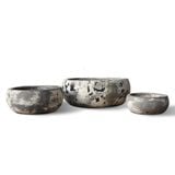  Ceramic Oval Low Bowl Planter with Distressed Monochrome Finish | AUV128 