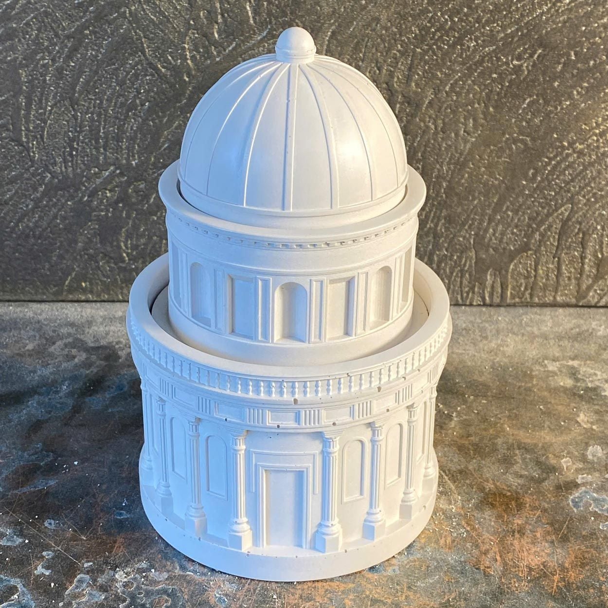  Architectural Dome Cement Candle Jar with Lid | AUC003 