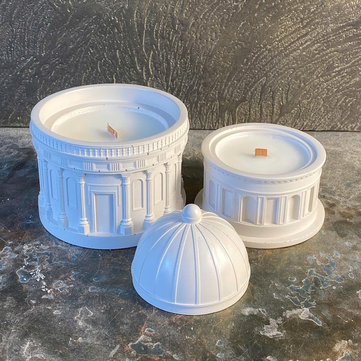  Architectural Dome Cement Candle Jar with Lid | AUC003 