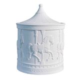  Carousel-Relief Cement Candle Jar with Lid | AUC002 