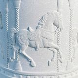  Carousel-Relief Cement Candle Jar with Lid | AUC002 