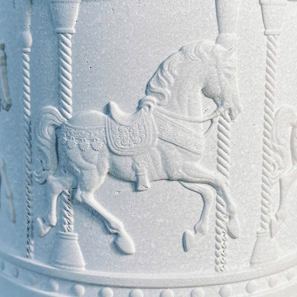  Carousel-Relief Cement Candle Jar with Lid | AUC002 