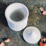  Carousel-Relief Cement Candle Jar with Lid | AUC002 
