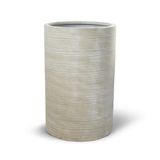  Cream Striated Cylinder Fiberstone Planter | AUFS181 
