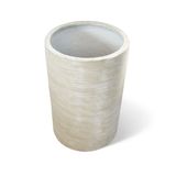  Cream Striated Cylinder Fiberstone Planter | AUFS181 