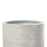  Cream Striated Cylinder Fiberstone Planter | AUFS181 