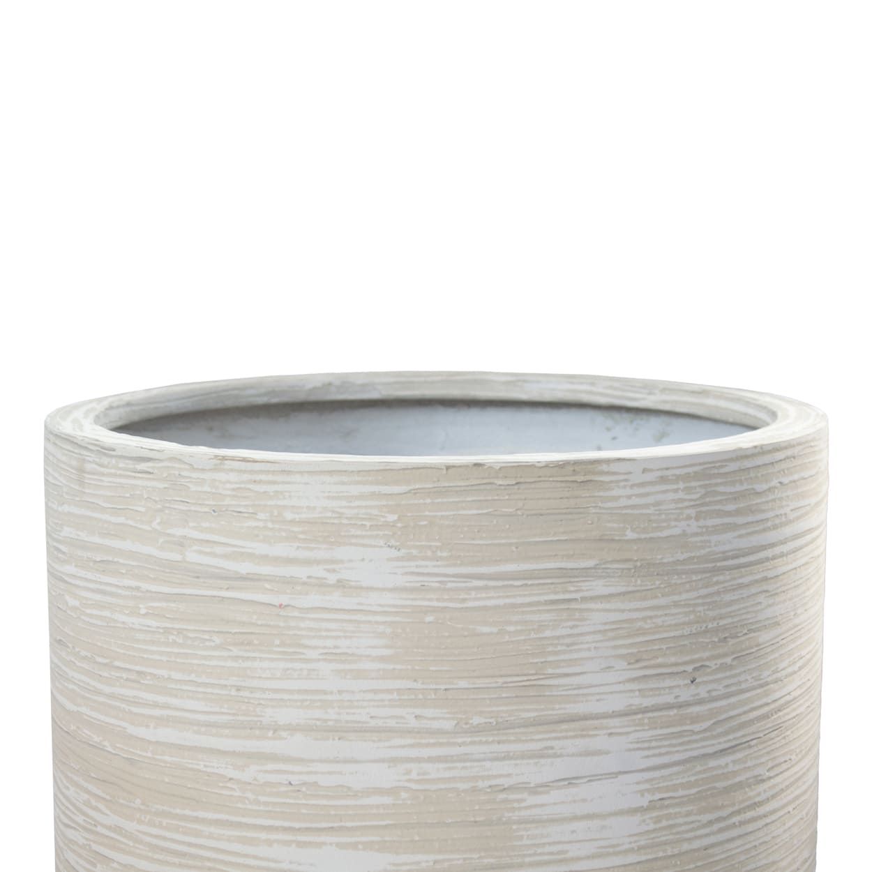  Cream Striated Cylinder Fiberstone Planter | AUFS181 
