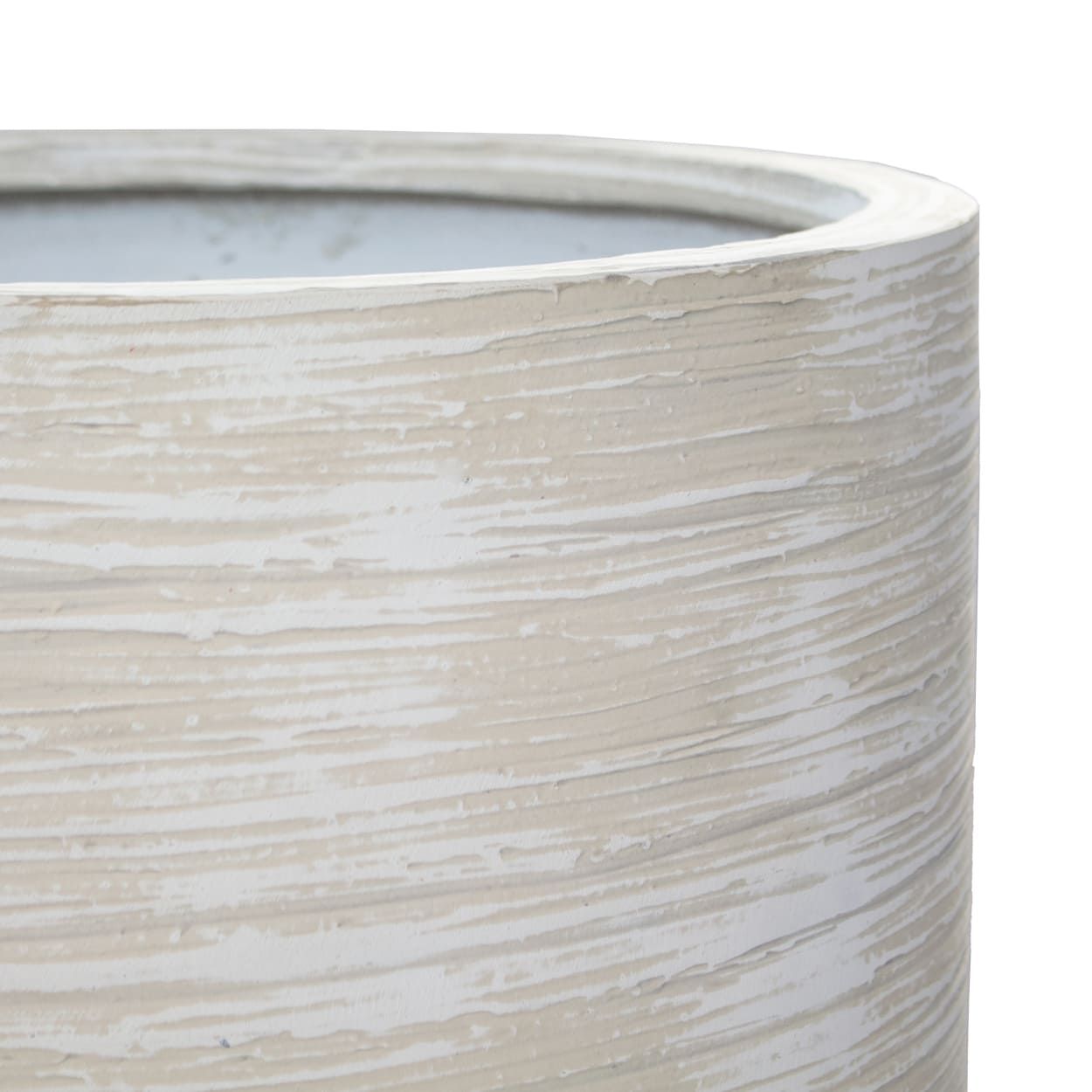  Cream Striated Cylinder Fiberstone Planter | AUFS181 