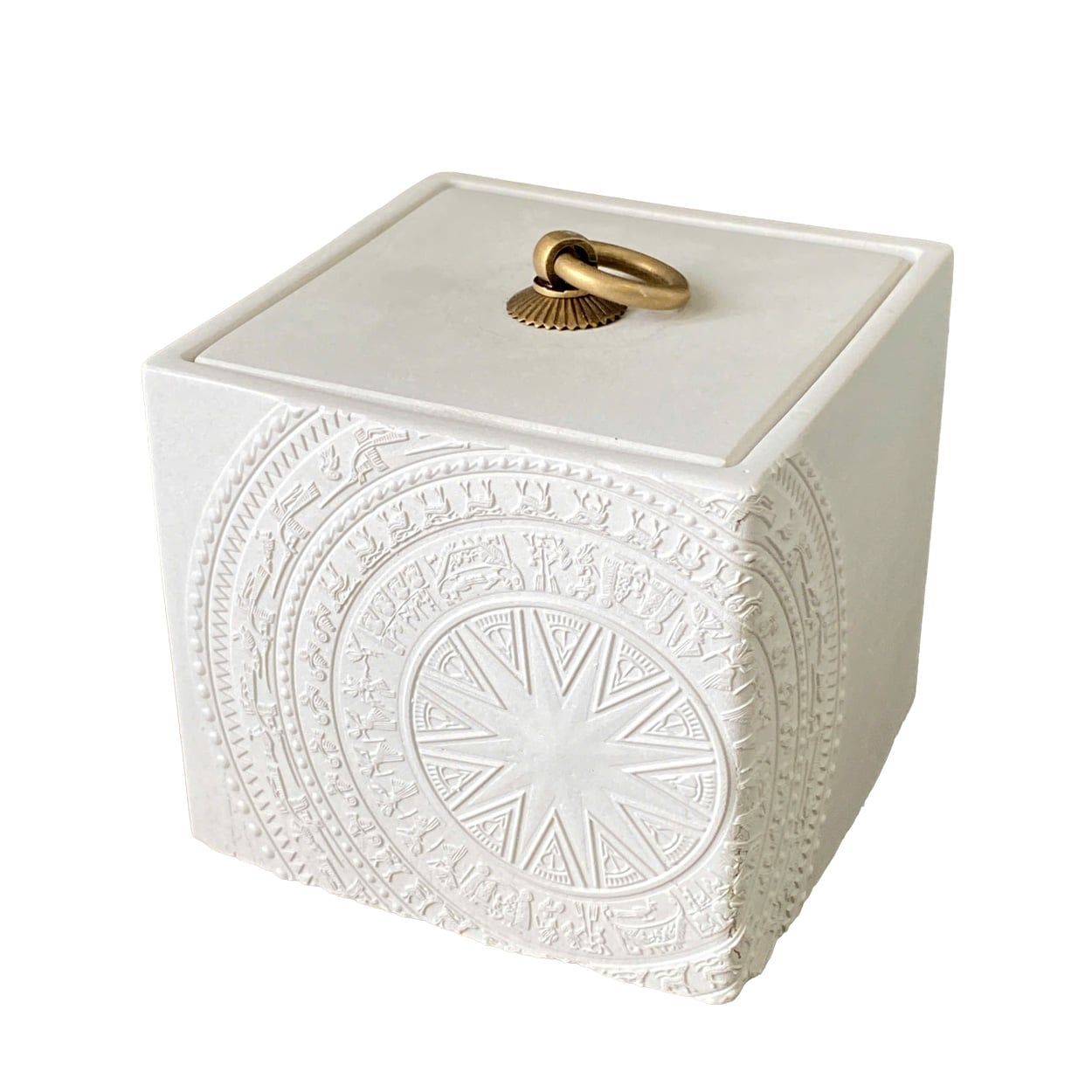  Dong Son Drum Relief Cement Candle Jar with Lid | AUC004 