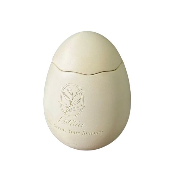  Egg-Shaped Cement Candle Jar with Lid | AUC001 