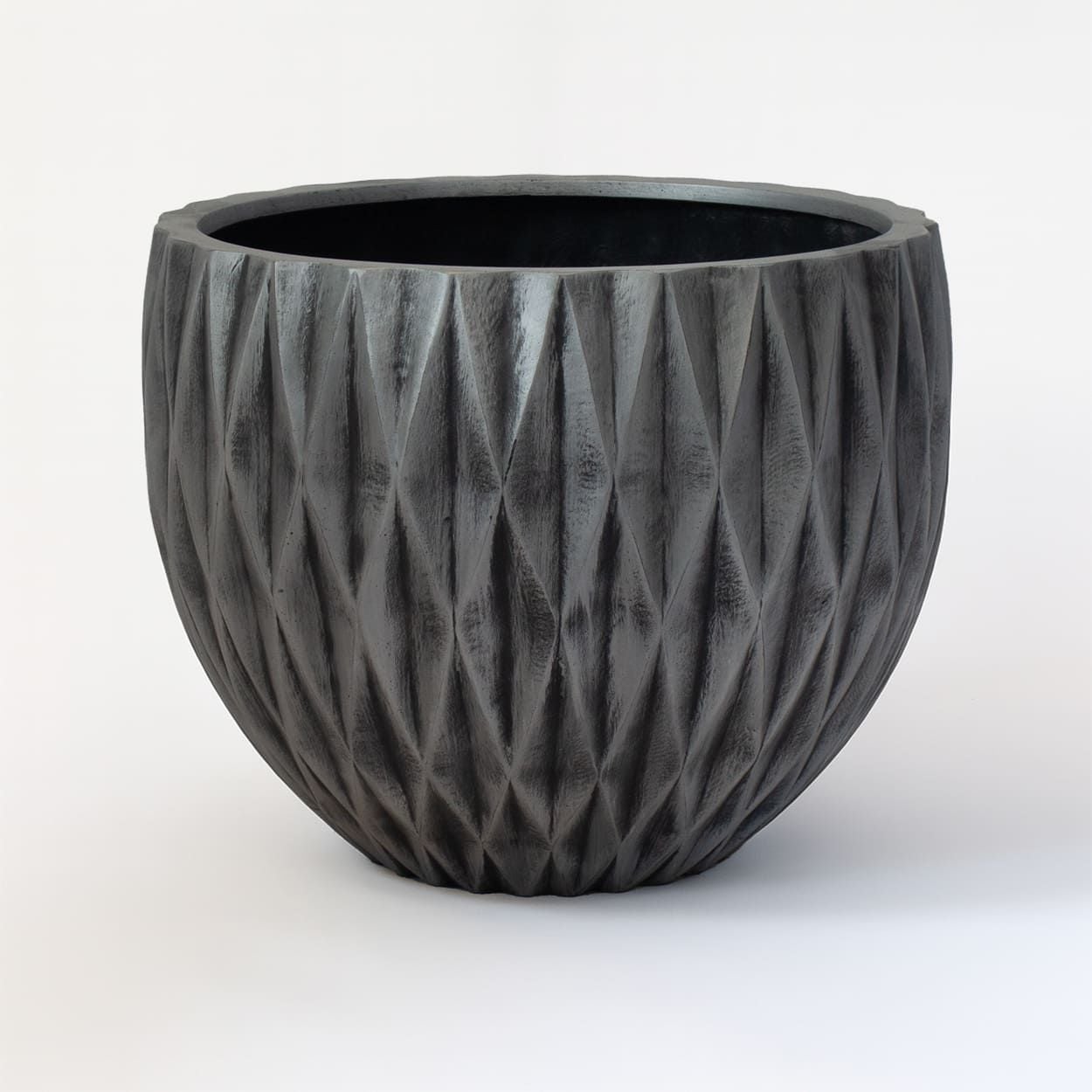  Fiberstone Diamond Texture Bowl Planter | AUFS137 