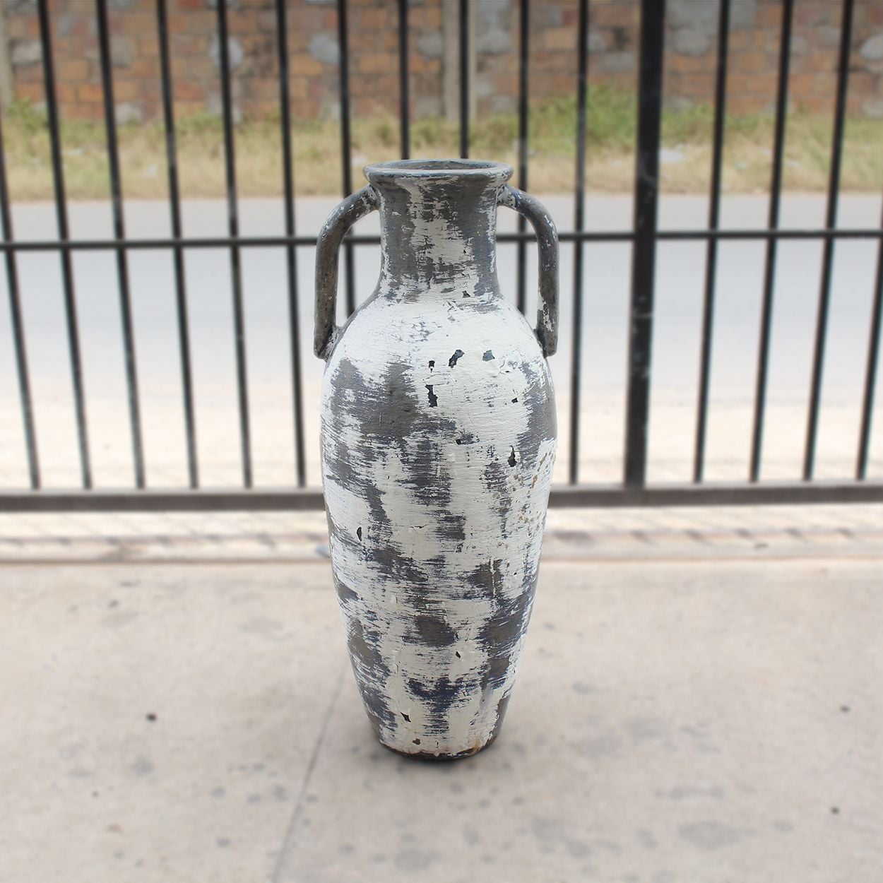  Tall Ceramic Amphora Planter with Antique Finish | AUV115 