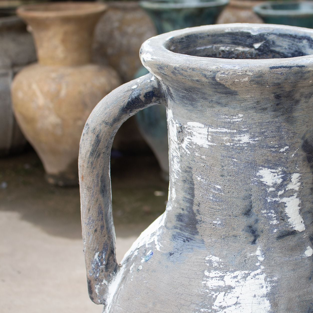  Tall Ceramic Amphora Planter with Antique Finish | AUV115 