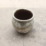  Rustic Round Ceramic Planter with Antique Finish | AUV117 