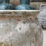  Rustic Round Ceramic Planter with Antique Finish | AUV117 