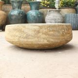  Low Round Ceramic Bowl Planter with Rustic Finish | AUV118 