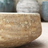  Low Round Ceramic Bowl Planter with Rustic Finish | AUV118 