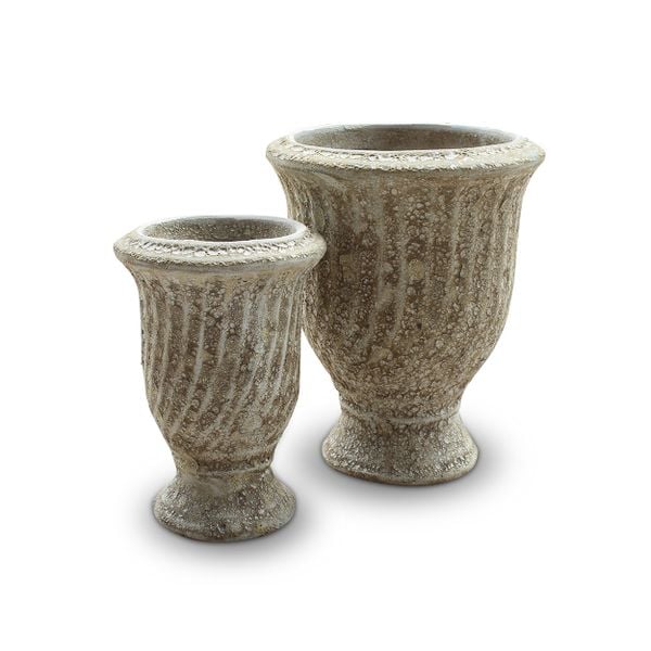  Classic Ceramic Urn Planter with Textured Antique Finish | AUV119 