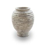  Textured Ceramic Ribbed Planter with Antique Finish | AUV120 