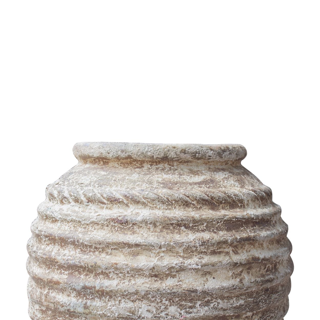  Textured Ceramic Ribbed Planter with Antique Finish | AUV120 