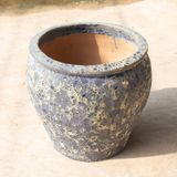  Ceramic Planter with Textured Blue Glaze Finish |  AUV123 
