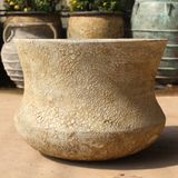  Ceramic Planter with Wide Flared Rim and Textured Antique Finish | AUV124 