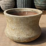  Ceramic Planter with Wide Flared Rim and Textured Antique Finish | AUV124 