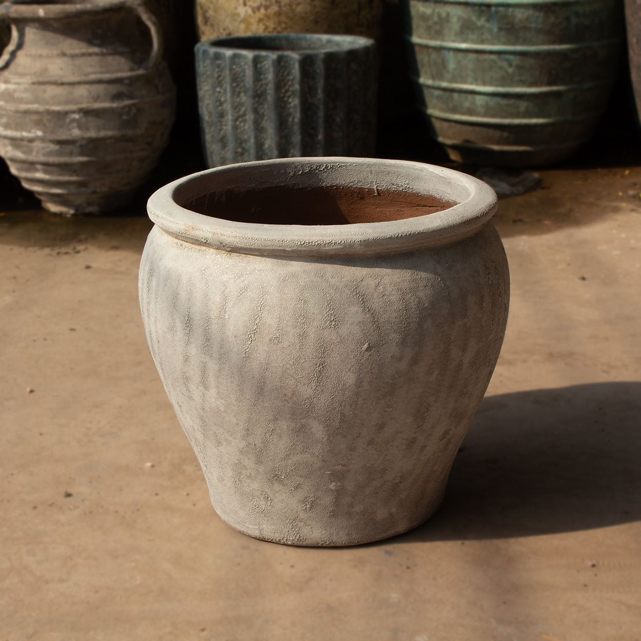  Ceramic Planter with Natural Beige Finish | AUD105 