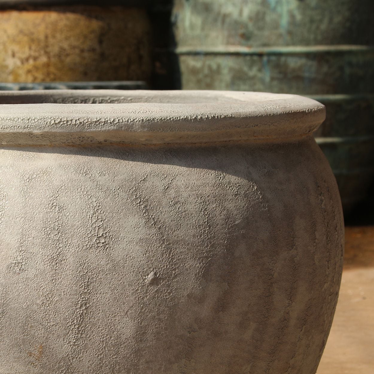  Ceramic Planter with Natural Beige Finish | AUD105 
