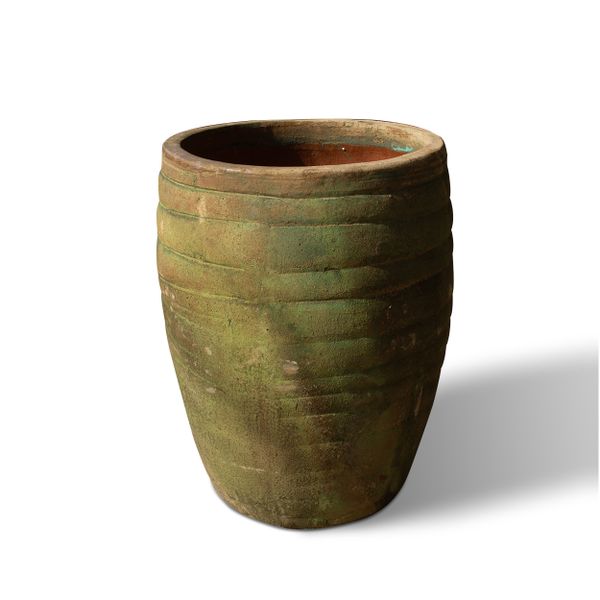  Ceramic Planter with Rustic Green Patina Finish | AUV125 