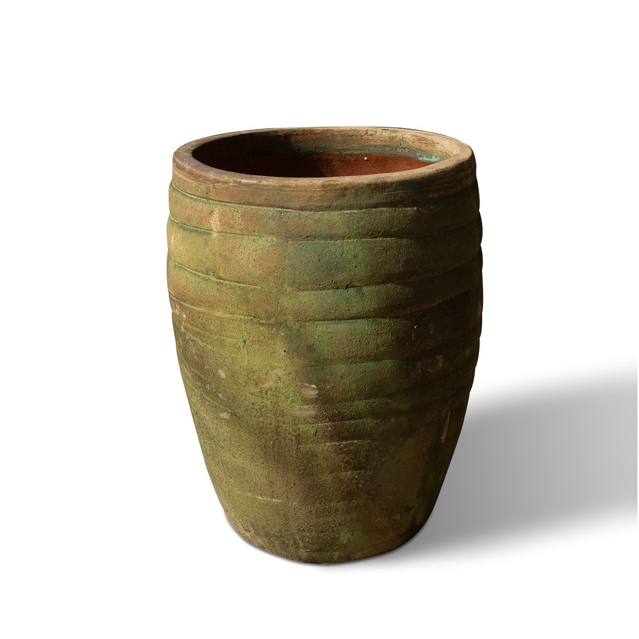  Ceramic Planter with Rustic Green Patina Finish | AUV125 