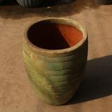  Ceramic Planter with Rustic Green Patina Finish | AUV125 