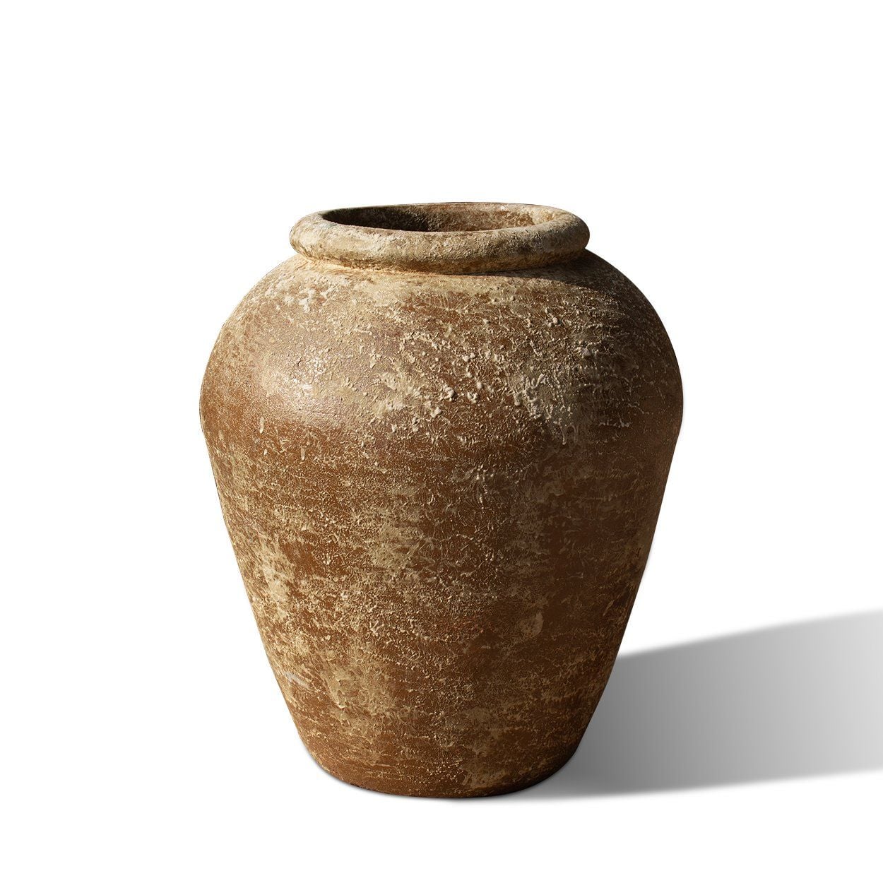  Rustic Ceramic Jar Planter with Antique Brown Finish | AUV127 