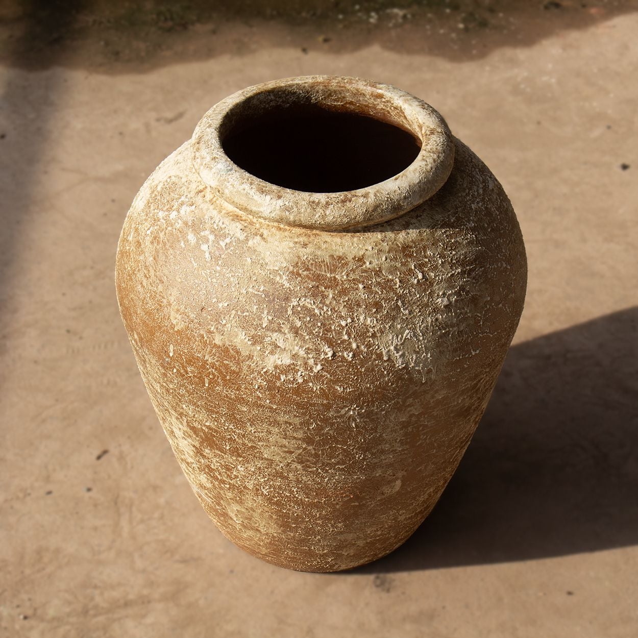  Rustic Ceramic Jar Planter with Antique Brown Finish | AUV127 